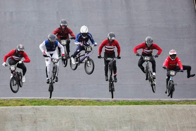 2025 UCI BMX Racing World Championships Picture by Alex Whitehead SWpix.com - 02 08 2024 - Cycling - 2025 UCI BMX Racing World Championships - Copenhagen, Denmark - Men Junior Round 1 - Titouan Faure (France), William Garner (Denmark), Jeppe Kejlstrup (Denmark), Martin Uentes Mettig (Chile), Evan Esposito (United States), Rasmus Simonsen (Denmark) Copyright: x xSWpix.comx(t axPhotographyxHubxLtd)xAlexxWhitehead SWpix.comx SWP-3030-0059