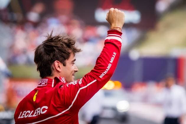 F1 HUNGARIAN GRAND PRIX QUALIFYING Charles Leclerc of Monaco and Scuderia Ferrari celebrates after saturday s qualifying ahead of the F1 Grand Prix of Hungary at Hungaroring Circuit on August 02, 2025, in Budapest, Hungary. Copyright: xx 080A9615