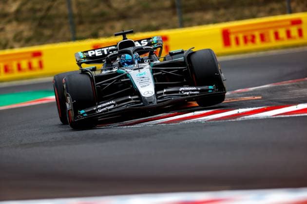 63 George Russell GBR, Mercedes AMG Petronas F1 Team , F1 Grand Prix of Hungary at Hungaroring on August 2, 2025 in Budapest, Hungary Photo by HOCH ZWEI Budapest Hungary