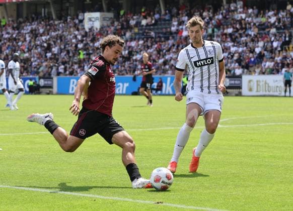 02 08 2025 Soccer Season 2025 2026 2 Soccer Bundesliga 01 Matchday SV Elversberg SVE 1 FC Nürnberg FCN Club Sportfoto Zink DaMa xdaxmax DFL regulations prohibit any use of photographs as image sequences and or quasi video only for editorial use Rafael Lubach 18, 1 FC Nürnberg FCN Maximilian Rohr 31, SV Elversberg