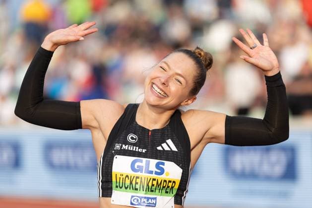 Deutsche Leichtathletik-Meisterschaften 2025 Gina Lueckenkaemper, Gina Lückenkemper wird Deutsche Meisterin über 100 Meter. Deutsche Leichtathletik-Meisterschaften 2025 am Samstag, 2. August 2025 in Dresden., Dresden Hessen Deutschland Heinz-Steyer-Stadion *** German Athletics Championships 2025 Gina Lueckenkaemper, Gina Lueckenkaemper becomes German Champion over 100 meters German Athletics Championships 2025 on Saturday, August 2, 2025 in Dresden , Dresden Hessen Germany Heinz Steyer Stadium