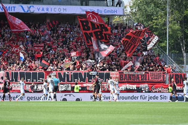 02 08 2025, xjrdrx, Soccer 2 Bundesliga, SV Elversberg 1 FC Nürnberg v l Fans 1 FC Nuernberg Mood DFL DFB REGULATIONS PROHIBIT ANY USE OF PHOTOGRAPHS as IMAGE SEQUENCES and or QUASI VIDEO Elversberg