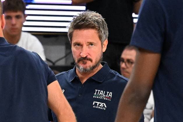 BASKET - Amichevole - Trentino Basket Cup - Italy vs Iceland Gianmarco Pozzecco hed coach of Italy during the match Italia vs Islanda at T Quotidiano Arena Trento - August 2nd, 2025 during the Trentino Basket Cup 2025 Trento Italy  Copyright: xIPAxSport ABACAx