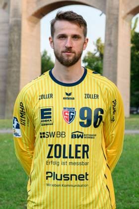 Bietigheim HBL 25 26 SG BBM Bietigheim photo shoot goalkeeper Jan Hrdlicka Bietigheim Bietigheim Bissingen Halle am Viadukt Baden Württemberg Germany