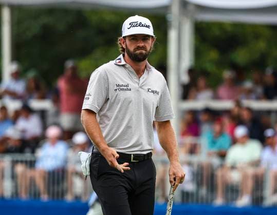 August 2, 2025: Cameron Young finishes the 18th hole to be 20 under, to lead the Wyndham Championship. Third round, 2025 Wyndham Championship, Sedgefield Country Club in Greensboro, North Carolina. CSM Greensboro United States of America - ZUMAc04_ 20250802_zma_c04_076 Copyright: xDavidxBeachx