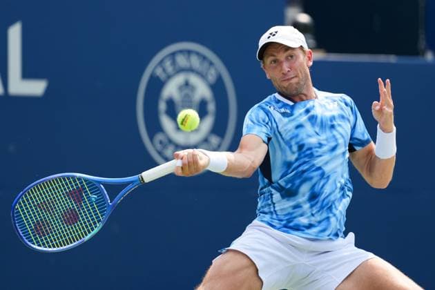 ATP, Tennis Herren Masters 1000 National Bank Open Toronto Presented by Rogers 2025 - Day 8 Casper Ruud of Norway plays a forehand against Karen Khachanov of Russia during the Men s Singles round of 16 match on day 8 of the ATP Masters 1000 National Bank Open at Sobeys Stadium. on August 2, 2025 in Toronto, Canada. (Photo by Leonardo Ramirez Eyepix Group) Copyright: xLeonardoxRamirezx xEyepixxGroupx LR-01082025-00029