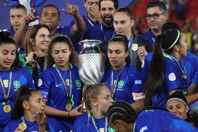 FEMALE AMERICA CUP FINAL COLOMBIA VS BRAZIL August 02, 2025 Final match of the Womens America Cup between Colombia VS Brazil at the Rodrigo Paz stadium QUITO PICHINCHA ECUADOR Copyright: xHENRYxLAPOx