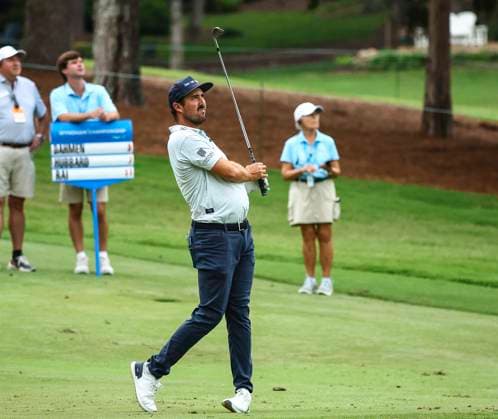 August 2, 2025: Mark Hubbard on the 18th hole. Third round, 2025 Wyndham Championship, Sedgefield Country Club in Greensboro, North Carolina. CSM Greensboro United States of America - ZUMAc04_ 20250802_zma_c04_094 Copyright: xDavidxBeachx