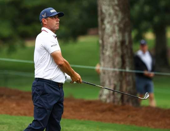 August 2, 2025: Gary Woodland hits the ball on the 18th hole. Third round, 2025 Wyndham Championship, Sedgefield Country Club in Greensboro, North Carolina. CSM Greensboro United States of America - ZUMAc04_ 20250802_zma_c04_100 Copyright: xDavidxBeachx