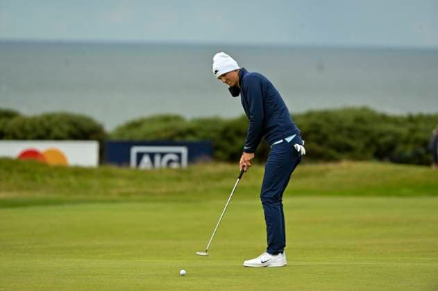 1st August 2025; Royal Porthcawl Golf Club, Porthcawl, Wales; AIG Womens Open Golf, Round 2; Helen Briem putting on the 18th green  AledxHopkins