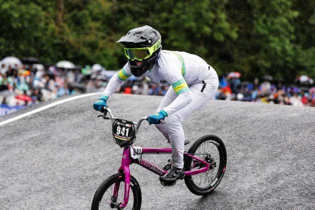2025 UCI BMX Racing World Championships Picture by Alex Whitehead SWpix.com - 03 08 2025 - Cycling - 2025 UCI BMX Racing World Championships - Copenhagen, Denmark - Women Junior Quarter-finals - Charlotte Guy (Australia) Copyright: x xSWpix.comx(t axPhotographyxHubxLtd)xAlexxWhitehead SWpix.comx SWP-3030-0317