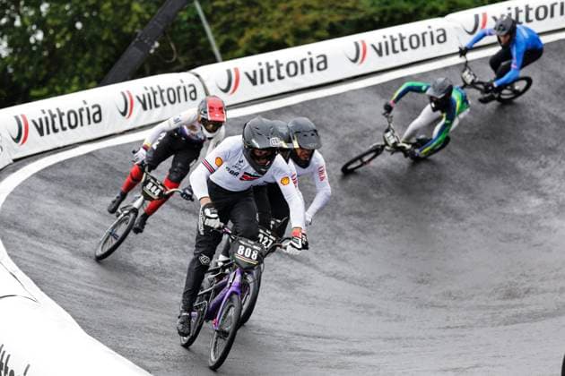 2025 UCI BMX Racing World Championships Picture by Alex Whitehead SWpix.com - 03 08 2025 - Cycling - 2025 UCI BMX Racing World Championships - Copenhagen, Denmark - Men Junior Quarter-finals - Jimmy Criddle (Great Britain) Copyright: x xSWpix.comx(t axPhotographyxHubxLtd)xAlexxWhitehead SWpix.comx SWP-3030-0327