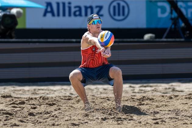 European Championship Beach Volleyball Düsseldorf, 03 08 2025 Steven van de Velde NED European Championship Beach Volleyball Düsseldorf on 03 08 2025 Copyright: xBEAUTIFULxSPORTS PeterxWeberx