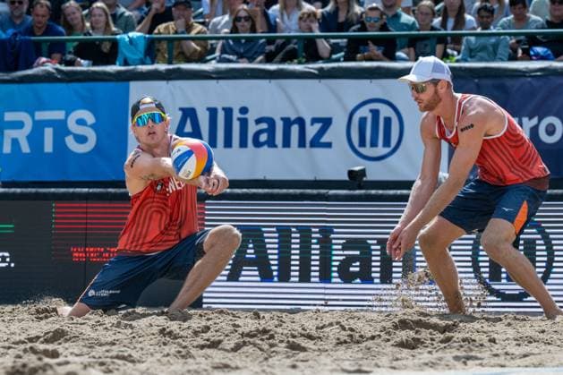 European Championship Beach Volleyball Düsseldorf, 03 08 2025 Steven van de Velde NED , Alexander Brouwer NED European Championship Beach Volleyball Düsseldorf on 03 08 2025 Copyright: xBEAUTIFULxSPORTS PeterxWeberx