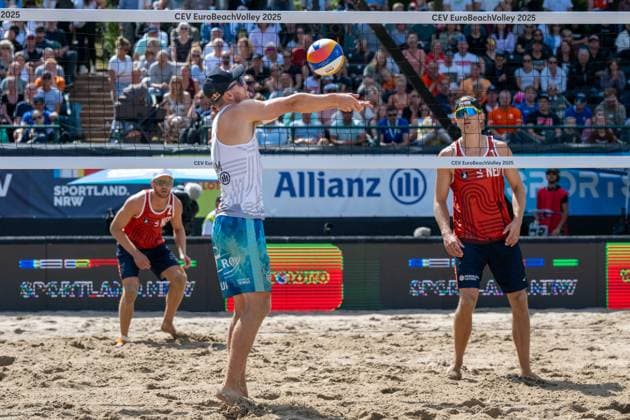 European Championship Beach Volleyball Düsseldorf, 03 08 2025 Christian Sandlie Sorum NOR European Championship Beach Volleyball Düsseldorf on 03 08 2025 Copyright: xBEAUTIFULxSPORTS PeterxWeberx