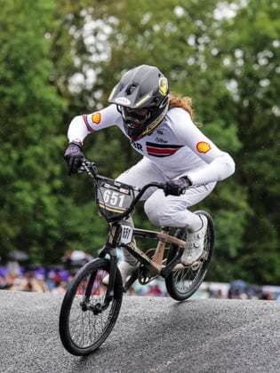 2025 UCI BMX Racing World Championships Picture by Alex Whitehead SWpix.com - 03 08 2025 - Cycling - 2025 UCI BMX Racing World Championships - Copenhagen, Denmark - Men Under-23 Quarter-finals - Betsy Bax (Great Britain) Copyright: x xSWpix.comx(t axPhotographyxHubxLtd)xAlexxWhitehead SWpix.comx SWP-3030-0330