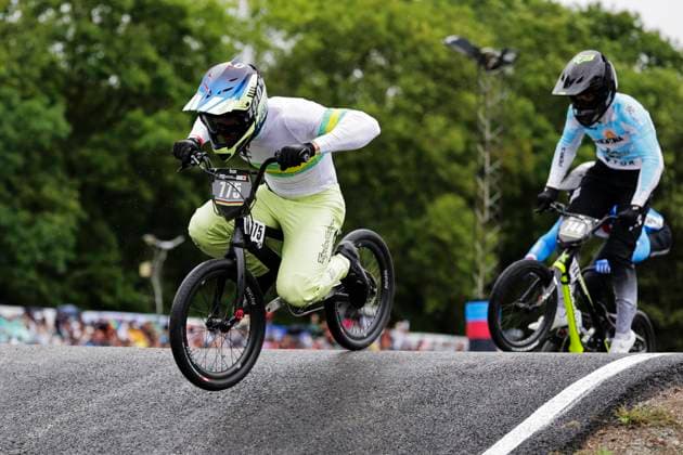 2025 UCI BMX Racing World Championships Picture by Alex Whitehead SWpix.com - 03 08 2025 - Cycling - 2025 UCI BMX Racing World Championships - Copenhagen, Denmark - Men Under-23 Quarter-finals - Joel Marsh (Australia) Copyright: x xSWpix.comx(t axPhotographyxHubxLtd)xAlexxWhitehead SWpix.comx SWP-3030-0331