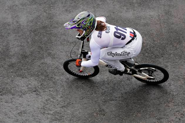 2025 UCI BMX Racing World Championships Picture by Alex Whitehead SWpix.com - 03 08 2025 - Cycling - 2025 UCI BMX Racing World Championships - Copenhagen, Denmark - Women Elite Quarter-finals - Beth Shriever (Great Britain) Copyright: x xSWpix.comx(t axPhotographyxHubxLtd)xAlexxWhitehead SWpix.comx SWP-3030-0338