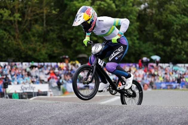 2025 UCI BMX Racing World Championships Picture by Alex Whitehead SWpix.com - 03 08 2025 - Cycling - 2025 UCI BMX Racing World Championships - Copenhagen, Denmark - Women Elite Quarter-finals - Saya Sakakibara (Australia) Copyright: x xSWpix.comx(t axPhotographyxHubxLtd)xAlexxWhitehead SWpix.comx SWP-3030-0342