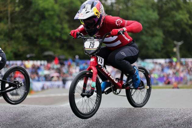 2025 UCI BMX Racing World Championships Picture by Alex Whitehead SWpix.com - 03 08 2025 - Cycling - 2025 UCI BMX Racing World Championships - Copenhagen, Denmark - Women Elite Quarter-finals - Malene Kejlstrup (Denmark) Copyright: x xSWpix.comx(t axPhotographyxHubxLtd)xAlexxWhitehead SWpix.comx SWP-3030-0350