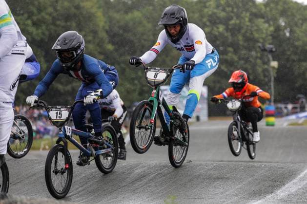 2025 UCI BMX Racing World Championships Picture by Alex Whitehead SWpix.com - 03 08 2025 - Cycling - 2025 UCI BMX Racing World Championships - Copenhagen, Denmark - Men Elite Quarter-finals - Kye Whyte (Great Britain) Copyright: x xSWpix.comx(t axPhotographyxHubxLtd)xAlexxWhitehead SWpix.comx SWP-3030-0354