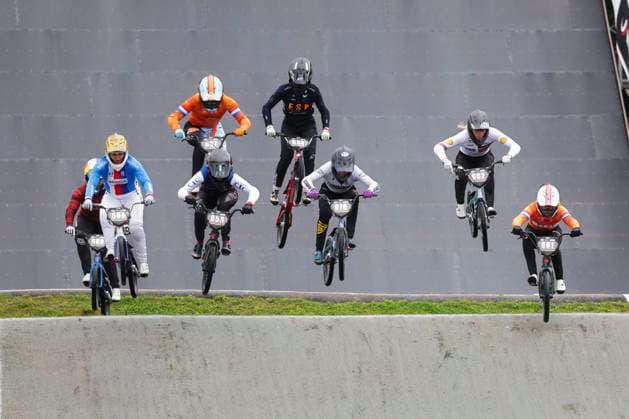 2025 UCI BMX Racing World Championships Picture by Alex Whitehead SWpix.com - 03 08 2025 - Cycling - 2025 UCI BMX Racing World Championships - Copenhagen, Denmark - Women Under-23 Semi-finals - Sienna Harvey (Great Britain), Domenica Gissell Mora Cordero (Ecuador), Marie Favrel (France), Sabina KoÅ¡arkova (Czechia) Copyright: x xSWpix.comx(t axPhotographyxHubxLtd)xAlexxWhitehead SWpix.comx SWP-3030-0371