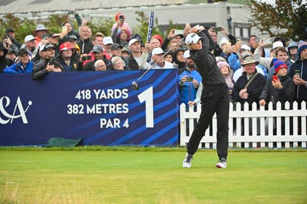 3rd August 2025; Royal Porthcawl Golf Club, Porthcawl, Wales; AIG Womens Open Golf, Final Round; Nelly Korda on the first tee  AledxHopkins