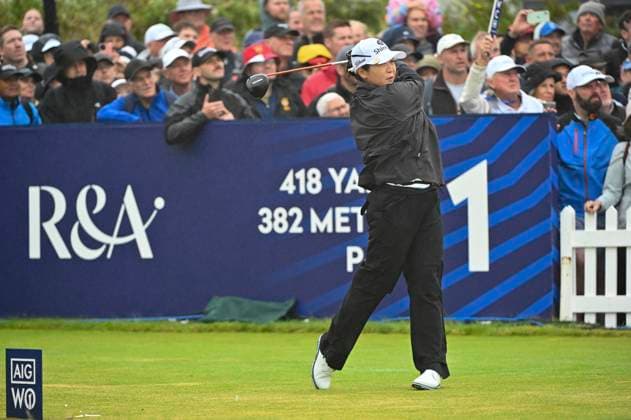 3rd August 2025; Royal Porthcawl Golf Club, Porthcawl, Wales; AIG Womens Open Golf, Final Round; Jinhee Im off the first tee  AledxHopkins
