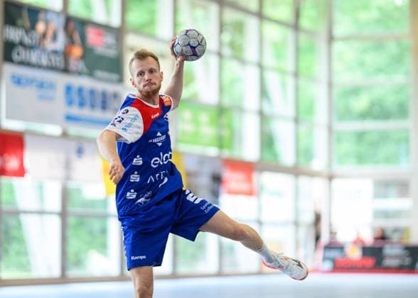 7 meters HBW, Sascha Pfattheicher HBW Balingen Weilstetten, 30 Sparkassen Cup, handball competition, HBW Balingen Weilstetten vs Mors Thy Handbold, men, 3 tournament day, match time 2025, 03 08 2025 Eibner Pressefoto Andreas Ulmer Sparkassen Cup, handball competition, HBW Balingen Weilstetten vs Mors Thy Handbold, men, 3 tournament day, match time 2025, 03 08 2025 Altensteig Copyright: xEibner-Pressefoto AndreasxUlmerx EP_AUR
