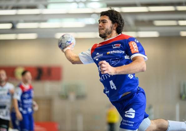 Tim Ruggiero Matthes HBW Balingen Weilstetten, 04 , at goal throw, Sparkassen Cup, handball competition, HBW Balingen Weilstetten vs Mors Thy Handbold, men, 3 tournament day, season 2025, 03 08 2025 Eibner Pressefoto Andreas Ulmer Sparkassen Cup, handball competition, HBW Balingen Weilstetten vs Mors Thy Handbold, men, 3 tournament day, season 2025, 03 08 2025 Altensteig Copyright: xEibner-Pressefoto AndreasxUlmerx EP_AUR