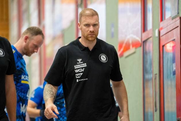Handball I Men I Season 2025 2026 I Test match I TVB Stuttgart BSV Bern I 28 07 2025 Jonas Truchanovicius TVB Stuttgart Gemeindehalle Bittenfeld Waiblingen Baden Württemberg Germany Copyright: xLobeca MaxxPetershansx
