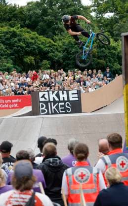 03 08 2025 BMX German Freestyle Championship 2025 in Park at Bikepark Darmstadt here Final Park Male Elite Center Winner Winner German Champion Philipp MUTH Fischbachtal Hessen Darmstadt Hessen Germany