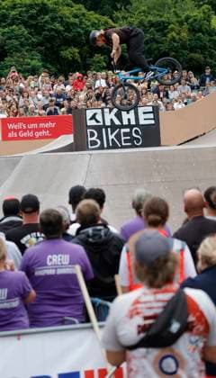 03 08 2025 BMX German Freestyle Championship 2025 in Park at Bikepark Darmstadt here Final Park Male Elite Center Winner Winner German Champion Philipp MUTH Fischbachtal Hessen Darmstadt Hessen Germany