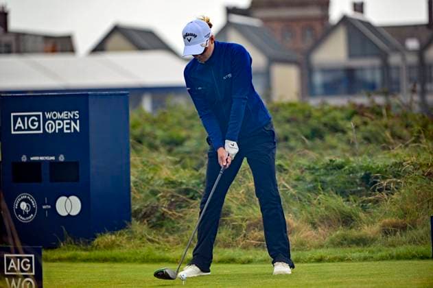 3rd August 2025; Royal Porthcawl Golf Club, Porthcawl, Wales; AIG Womens Open Golf, Final Round; Madelene Sagstrom on the 14th tee  AledxHopkins