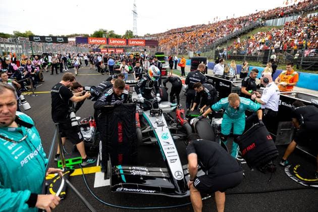 12 Andrea Kimi Antonelli ITA, Mercedes AMG Petronas F1 Team , F1 Grand Prix of Hungary at Hungaroring on August 3, 2025 in Budapest, Hungary Photo by HOCH ZWEI Budapest Hungary