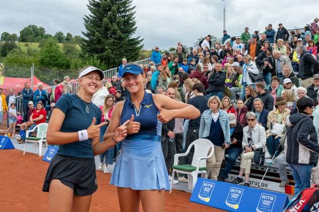 left Renata Jamrichova and right Elena Pridankina, doubles, tennis, CTS Ladies Open, final, 03 08 2025, doubles, tennis, CTS Ladies Open, final, 03 08 2025 Hechingen Copyright: xEibner-Pressefoto StefanxRosenfex EP_SRD