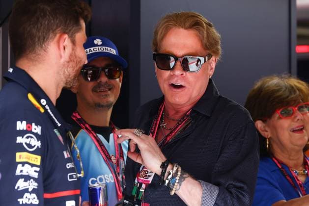 August 3, 2025, Budapest, Hungary: Axl Rose in Red Bull Racing garage ahead of the Formula 1 Hungarian Grand Prix at the Hungaroring circuit in Mogyorod near Budapest on August 3rd, 2025. Budapest Hungary - ZUMAz156 0828759433st Copyright: xBeataxZawrzelx