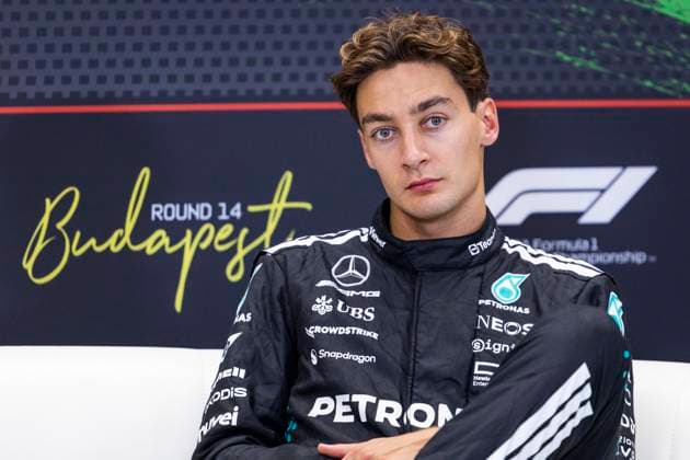 F1 - HUNGARIAN GRAND PRIX 2025 Post-race press conference, PK, Pressekonferenz RUSSELL George (gbr), Mercedes AMG F1 Team W16, portrait during the 2025 Formula 1 Lenovo Hungarian Grand Prix, 14th round of the 2025 FIA Formula One World Championship, WM, Weltmeisterschaft from August 1 to 3, 2025 on the Hungaroring, in Mogyorod, Hungary - MogyorodHungary Copyright: xJulienxDelfossex