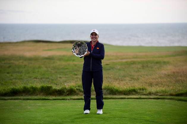 3rd August 2025; Royal Porthcawl Golf Club, Porthcawl, Wales; AIG Womens Open Golf, Final Round; Amateur winner Paula Martin Sampedro wins Smyth Salver  AledxHopkins