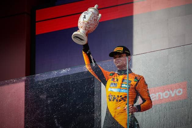F1 Hungarian Grand Prix - Race Day - Budapest 04 Lando Norris, (GRB) McLaren Mercedes MCL39, on the last day of the Hungarian Grand Prix at the Hungaroring in Budapest, Hungary on August 3, 2025. Photo by IPA ABACAPRESS.COM Budapest Hungary  Copyright: xIPAxSport ABACAx