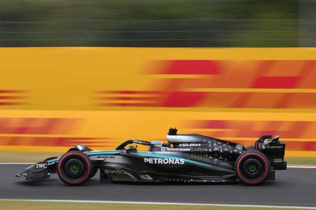 F1 Hungarian Grand Prix - Race Day - Budapest 63 George Russell (GBR) , MERCEDES-AMG PETRONAS F1 TEAM driver on the last day of the Hungarian Grand Prix at the Hungaroring in Budapest, Hungary on August 3, 2025. Photo by IPA ABACAPRESS.COM Budapest Hungary  Copyright: xIPAxSport ABACAx