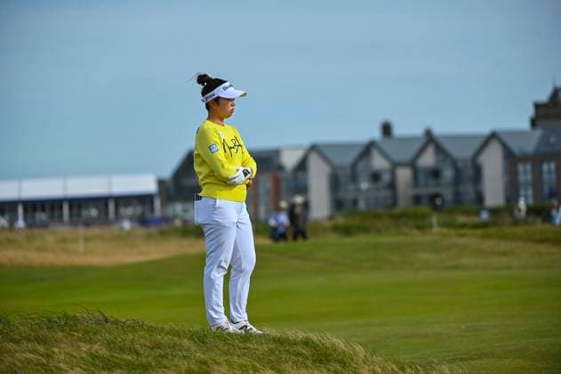 3rd August 2025; Royal Porthcawl Golf Club, Porthcawl, Wales; AIG Womens Open Golf, Final Round; Miyu Yamashita on 17  AledxHopkins