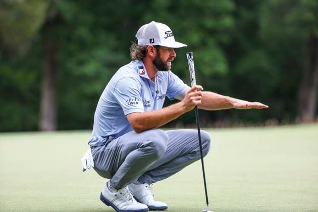 August 3, 2025: Cameron Young measuring hole. Fourth round, 2025 Wyndham Championship, Sedgefield Country Club in Greensboro, North Carolina. CSM Greensboro United States of America - ZUMAc04_ 20250803_zma_c04_040 Copyright: xDavidxBeachx