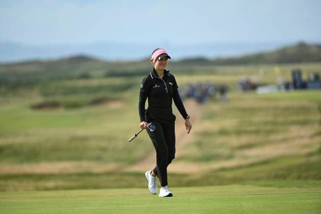 3rd August 2025; Royal Porthcawl Golf Club, Porthcawl, Wales; AIG Womens Open Golf, Final Round; Chiara Tamburlini walking on to the 17th green  AledxHopkins