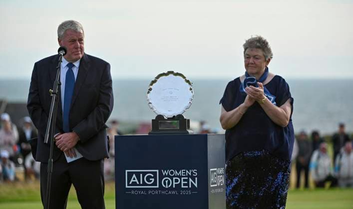 3rd August 2025; Royal Porthcawl Golf Club, Porthcawl, Wales; AIG Womens Open Golf, Final Round; Smyth Salver plate  AledxHopkins