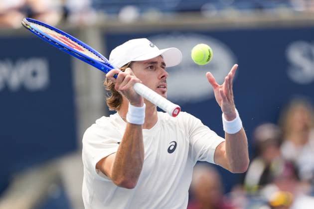 August 3, 2025, Toronto, Ontario, Canada: Alex De Minaur of Australia during the game against Frances Tiafoe of the United States of America during the Men s Singles round of 16 match on day 9 of the ATP, Tennis Herren Masters 1000 National Bank Open at Sobeys Stadium. on August 3, 2025 in Toronto, Canada. Toronto Canada - ZUMAe321 20250803_zsa_e321_051 Copyright: xLeonardoxRamirezx