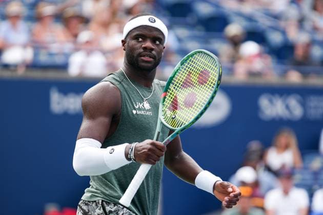 National Bank Open 2025 - Day 9 TORONTO, CANADA - AUGUST 3 : Frances Tiafoe of the United States reacts while playing against Alex de Minaur of Australia on day nine of the 2025 National Bank Open at Sobeys Stadium in Toronto, Ontario, Canada on August 3, 2025. Mert Alper Dervis Anadolu Ontario Canada. Editorial use only. Please get in touch for any other usage.  Copyright: x2025xAnadoluxMertxAlperxDervisx