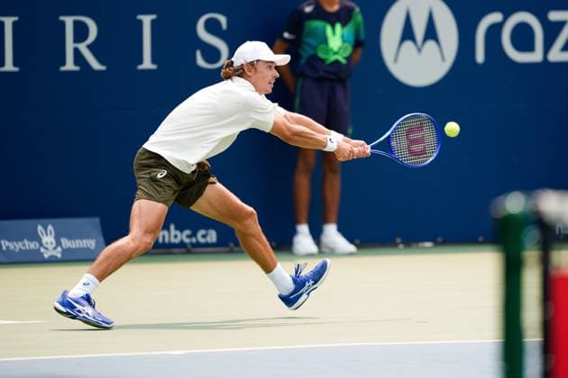 National Bank Open 2025 - Day 9 TORONTO, CANADA - AUGUST 3 : Alex de Minaur of Australia in action against Frances Tiafoe of the United States on day nine of the 2025 National Bank Open at Sobeys Stadium in Toronto, Ontario, Canada on August 3, 2025. Mert Alper Dervis Anadolu Ontario Canada. Editorial use only. Please get in touch for any other usage.  Copyright: x2025xAnadoluxMertxAlperxDervisx
