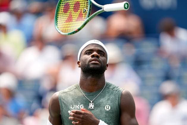 National Bank Open 2025 - Day 9 TORONTO, CANADA - AUGUST 3 : Frances Tiafoe of the United States tosses and catches his racket while playing against Alex de Minaur of Australia on day nine of the 2025 National Bank Open at Sobeys Stadium in Toronto, Ontario, Canada on August 3, 2025. Mert Alper Dervis Anadolu Ontario Canada. Editorial use only. Please get in touch for any other usage.  Copyright: x2025xAnadoluxMertxAlperxDervisx