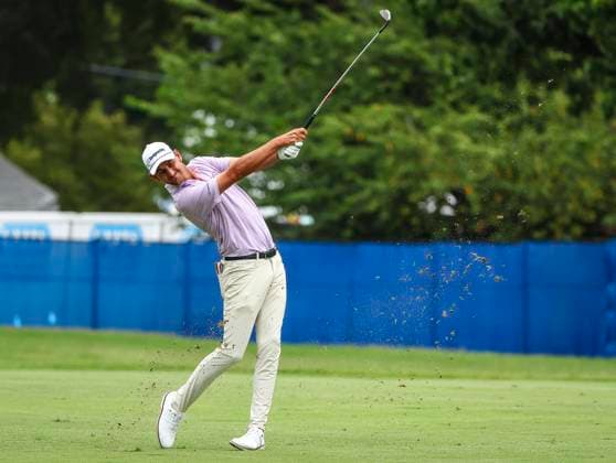 August 3, 2025: Mac Meissner hits the ball. Fourth round, 2025 Wyndham Championship, Sedgefield Country Club in Greensboro, North Carolina. CSM Greensboro United States of America - ZUMAc04_ 20250803_zma_c04_062 Copyright: xDavidxBeachx